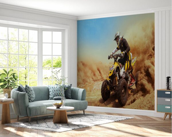 Mural roll showcasing vibrant quad biking scenes