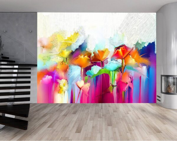 Abstract Flowers Wallpaper Photo Wall Mural Wall UV Print Decal Wall Art Décor