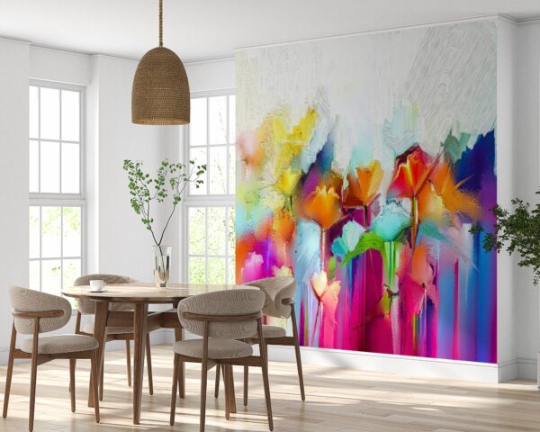 Abstract Flowers Wallpaper Photo Wall Mural Wall UV Print Decal Wall Art Décor