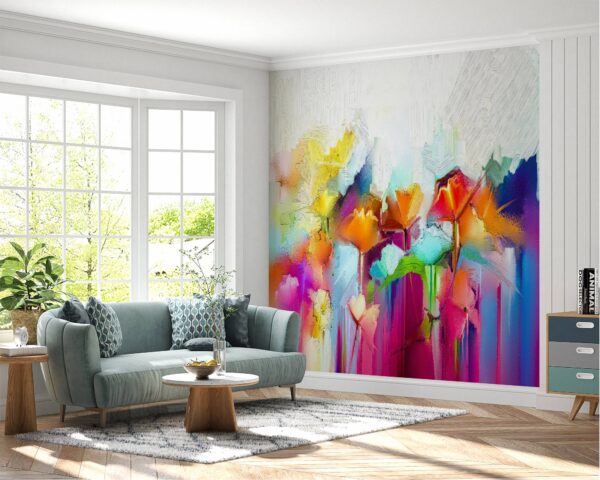 Waterproof wallpaper bursting with color and creativity