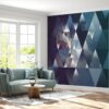 Self-adhesive wallpaper with a 3D effect and mixed landscape