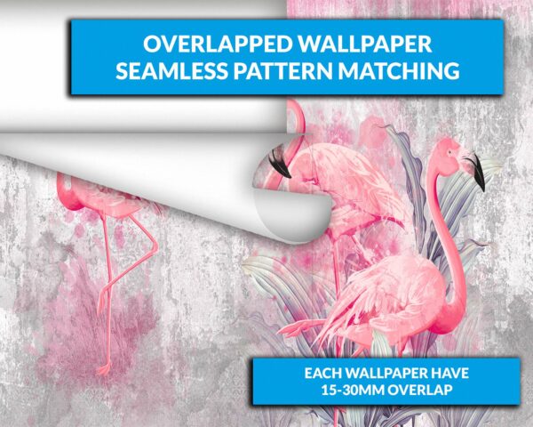 Abstract Pink Flamingos Wallpaper Photo Wall Mural Wall UV Print Decal Wall Art Décor