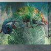 Close-up of detailed chameleon wall decor design