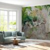 Living room adorned with chameleon wallpaper mural