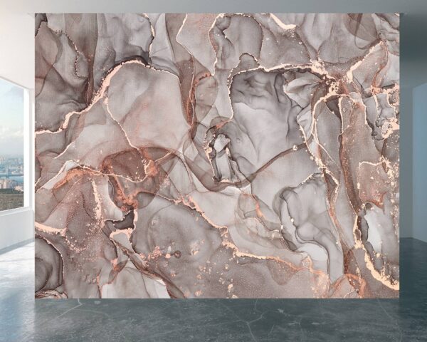 Grey Marble Vinyl Wallpaper - Removable Living Room Wall Art with Modern Marble Wall Design