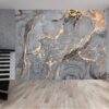 Timeless Grey Marble Wallpaper, creating a sophisticated backdrop in living rooms.