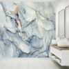 Light Blue Marble Wallpaper - Self Adhesive Wallpaper, Wall Office Decor, Marble Wall Design, Wall Decoration, Removable Wallpaper