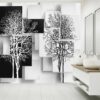 3D Black and White Trees Wallpaper Photo Wall Mural Wall UV Print Decal Wall Art Décor