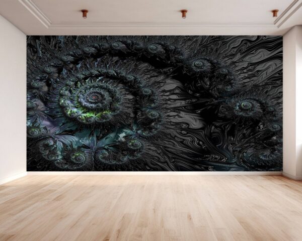 Self-adhesive wallpaper showcasing a swirling vortex