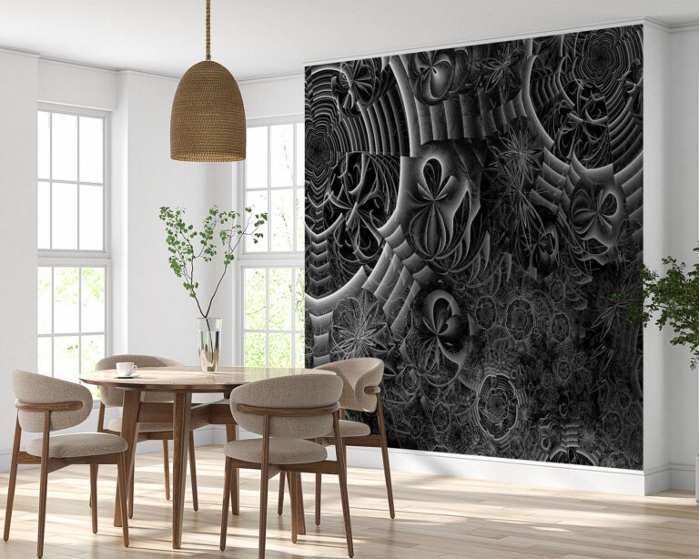 Artistic modern fantasy shapes wall mural