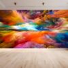 Waterproof mural capturing the beauty of a painted landscape