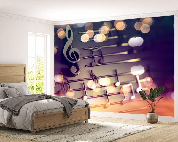 3D Treble Clef Wallpaper Photo Wall Mural Wall UV Print Decal Wall Art Décor