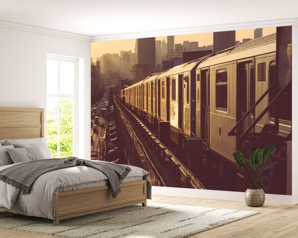 New York City Railway Wallpaper Photo Wall Mural Wall UV Print Decal Wall Art Décor