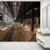 Empty Industrial Hall Wallpaper Photo Wall Mural Wall UV Print Decal Wall Art Décor