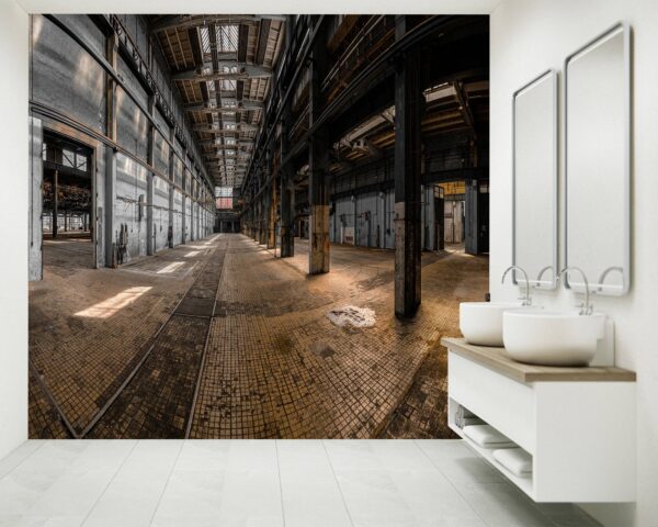 Empty Industrial Hall Wallpaper Photo Wall Mural Wall UV Print Decal Wall Art Décor