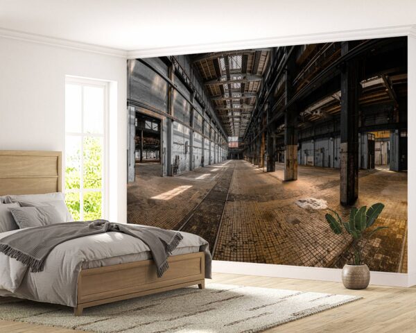 Empty Industrial Hall Wallpaper Photo Wall Mural Wall UV Print Decal Wall Art Décor