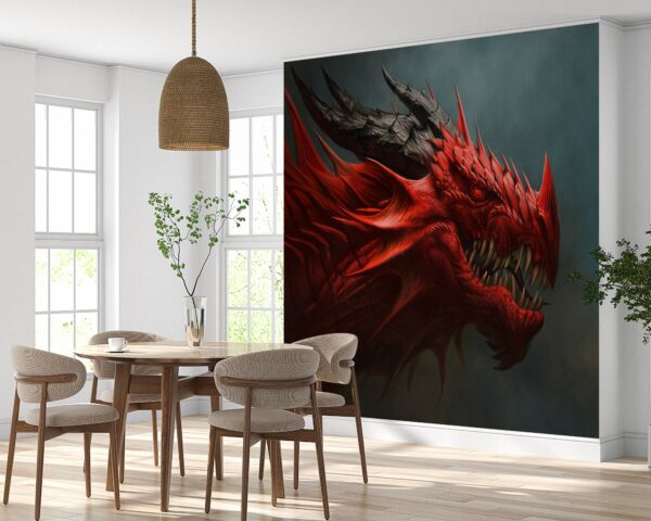 Red Dragon Wallpaper Photo Wall Mural Wall UV Print Decal Wall Art Décor