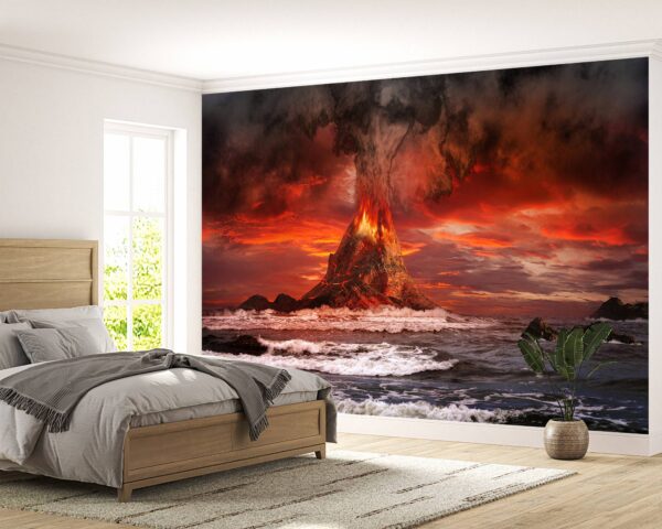 Volcano Magma Eruption Wallpaper Photo Wall Mural Wall UV Print Decal Wall Art Décor