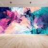 Waterproof mural capturing the essence of abstract ink artistry