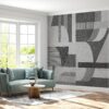 Self-adhesive wallpaper showcasing dynamic brush strokes