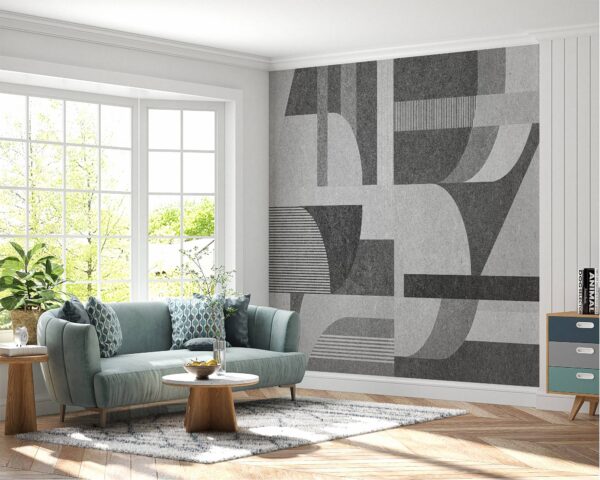 Self-adhesive wallpaper showcasing dynamic brush strokes