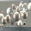 Wall mural showcasing 3D effect with elegant balls