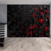 Black and Red Squares Wallpaper Photo Wall Mural Wall UV Print Decal Wall Art Décor