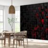 Black and Red Squares Wallpaper Photo Wall Mural Wall UV Print Decal Wall Art Décor