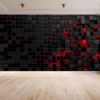 Waterproof mural capturing the essence of broken blocks design