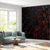 Black and Red Squares Wallpaper Photo Wall Mural Wall UV Print Decal Wall Art Décor