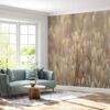 Waterproof living room wallpaper with serene oat field patterns.