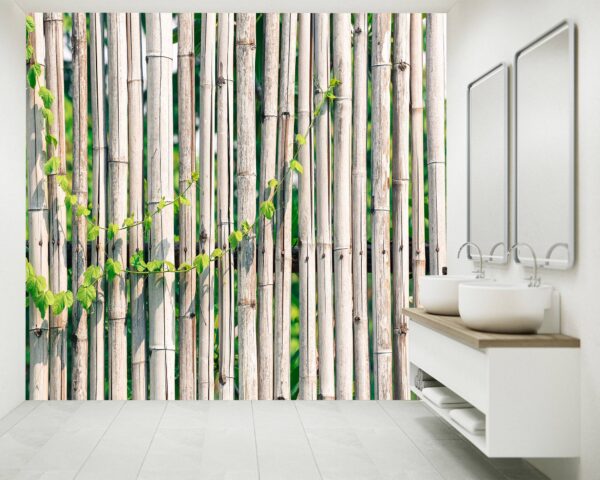 Bamboo Fance Background Wallpaper Photo Wall Mural Wall UV Print Decal Wall Art Décor