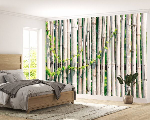 Bamboo Fance Background Wallpaper Photo Wall Mural Wall UV Print Decal Wall Art Décor