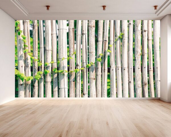 Bamboo Fance Background Wallpaper Photo Wall Mural Wall UV Print Decal Wall Art Décor