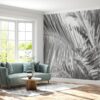 Palm Tree in Black and White Wallpaper Photo Wall Mural Wall UV Print Decal Wall Art Décor