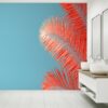 Coral Palm Theme Wallpaper Photo Wall Mural Wall UV Print Decal Wall Art Décor