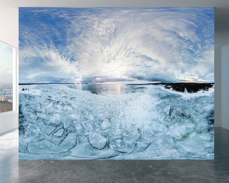 Sea covered with Ice Wallpaper Photo Wall Mural Wall UV Print Decal Wall Art Décor