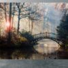 Autumn Landscape with The Bridge Wallpaper Photo Wall Mural Wall UV Print Decal Wall Art Décor