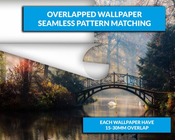 Autumn Landscape with The Bridge Wallpaper Photo Wall Mural Wall UV Print Decal Wall Art Décor