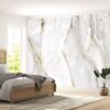 Gold and White Marble Wallpaper Photo Wall Mural Wall UV Print Decal Wall Art Décor