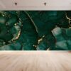 Green Gold Marble Wallpaper - Peel and Stick Wallpaper, Living Room Wall Decor, Marble Wall Design, Wall Decoration, Removable Wallpaper