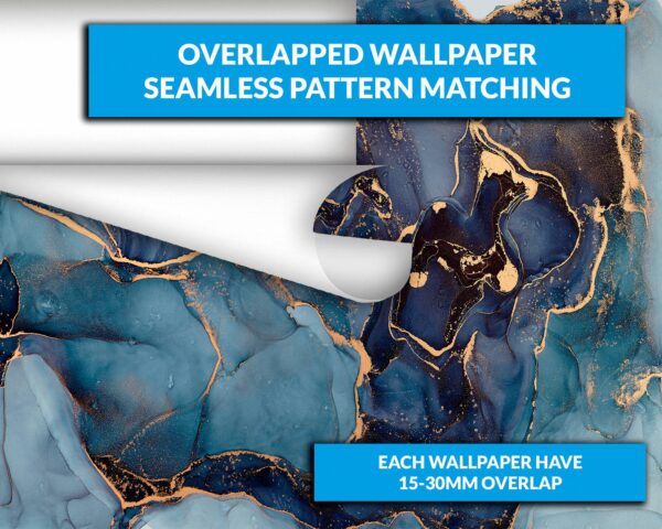 Marble in Shades of Blue Wallpaper Photo Wall Mural Wall UV Print Decal Wall Art Décor