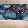 Wallpaper Marble Blue - Peel and Stick Wallpaper, Wallpaper for Living Room, Marble Wall Design, Wall Decoration, Removable Wallpaper