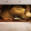 Cowboy Hat and Boots Wallpaper Photo Wall Mural Wall UV Print Decal Wall Art Décor