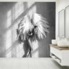 Angel in Black and White Wallpaper Photo Wall Mural Wall UV Print Decal Wall Art Décor