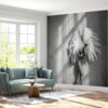 Self-adhesive wallpaper in contrasting black and white