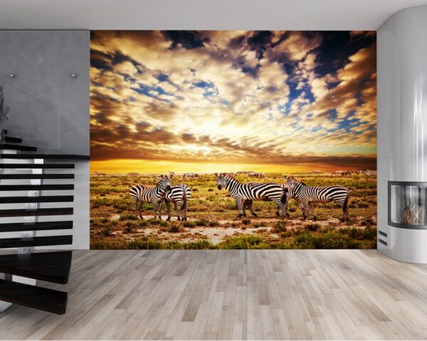 Peel and stick Zebra Wall Mural roll