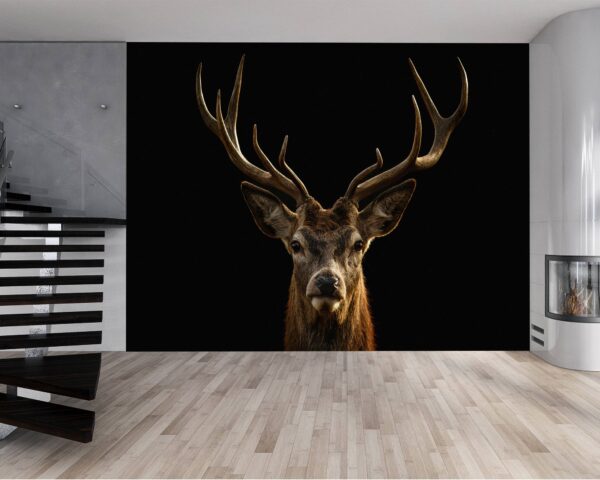 Peel and stick Deer Portrait Wall Mural roll