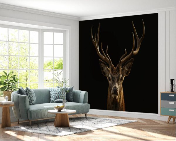 Waterproof Deer Portrait-themed wall mural