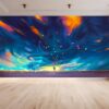 Waterproof mural evoking feelings of calmness and reflection